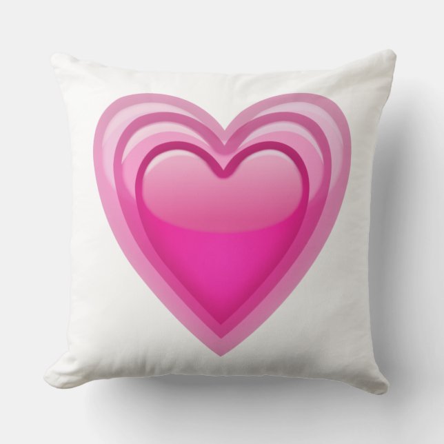 Immer rosa Herz - Emoji Kissen (Vorderseite)
