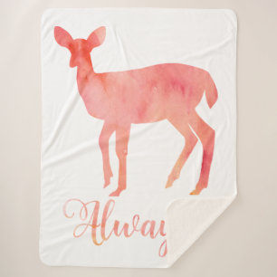 Immer rosa Wasserfarbe Hirsche Sherpadecke