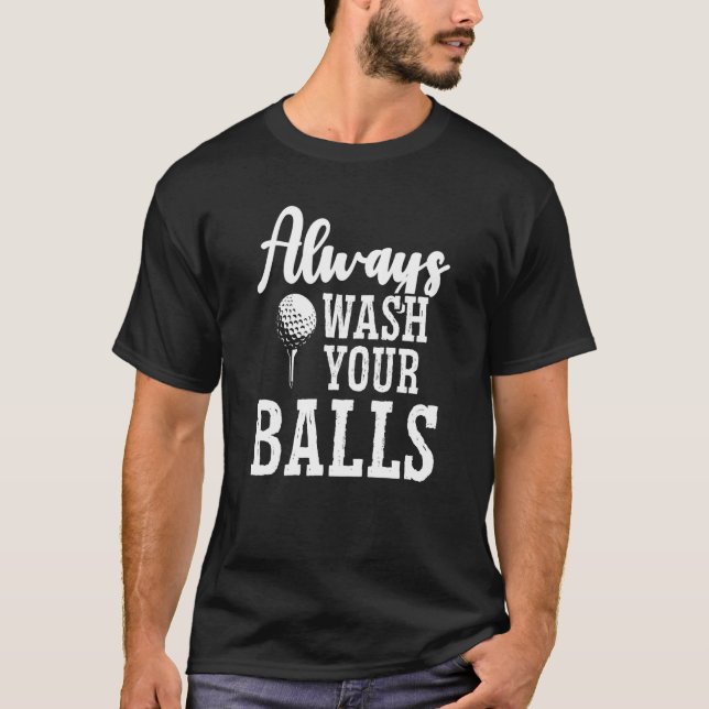 Immer schmeißen Balls Golf Retro Golfspielen T-Shirt (Vorderseite)