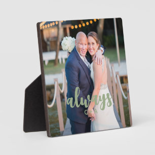 Immer Schriftzug-Overlay Personalisiertes Paarfoto Fotoplatte