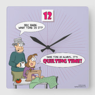 Immer steppende Stempeluhr für Quilters Quadratische Wanduhr