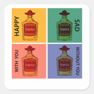 Immer Tequila Quadratischer Aufkleber