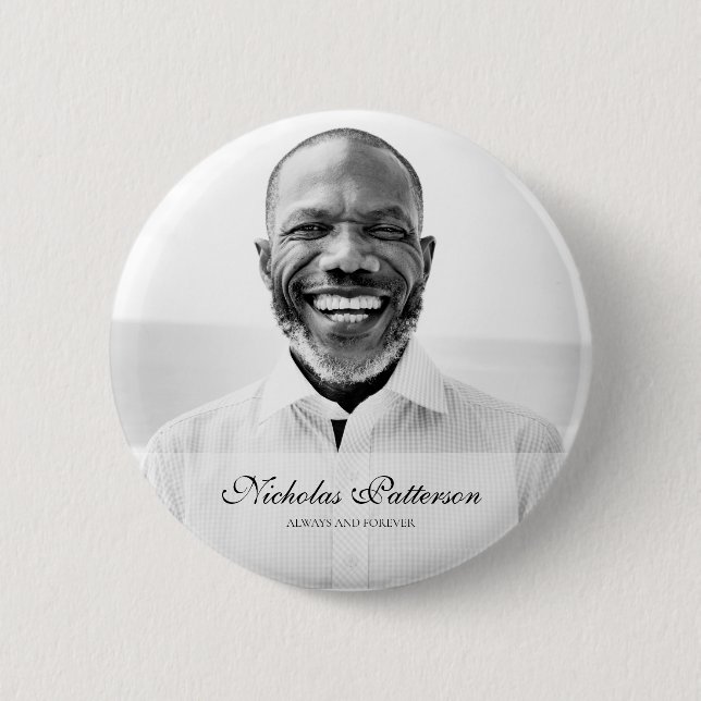 Immer und für immer| Classic Simple Foto Memorial Button (Vorderseite)