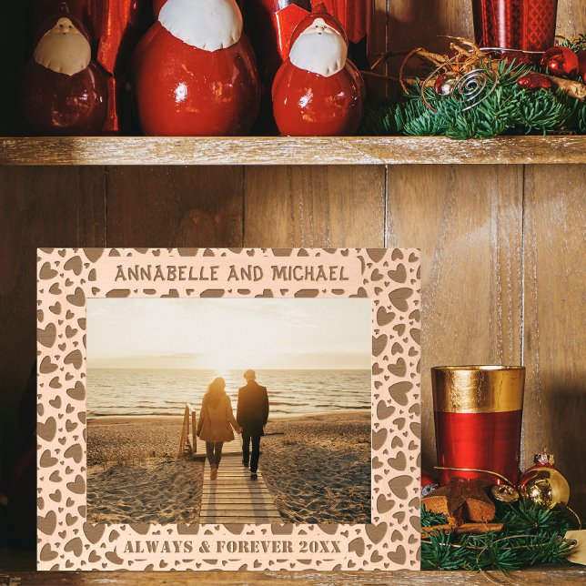 Immer und für immer Liebe Herz, Foto 10x8 Geätzte Rahmen (In Situ)