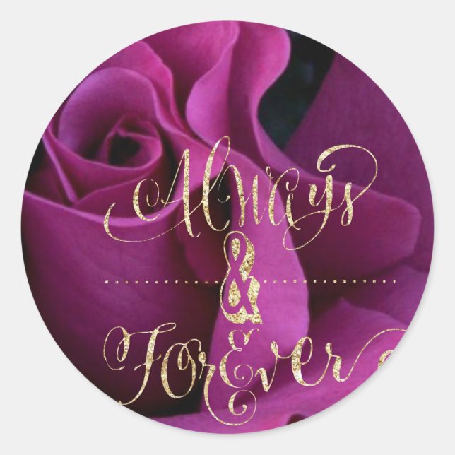 Immer und immer Hochzeitsticker Runder Aufkleber (Vorderseite)