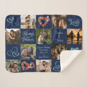Immer und immer Romantisches Herz Navy Foto Sherpadecke
