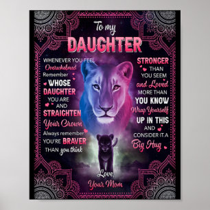 Immer wenn sich U überwältigt Löwe Mama zu Tochter Poster