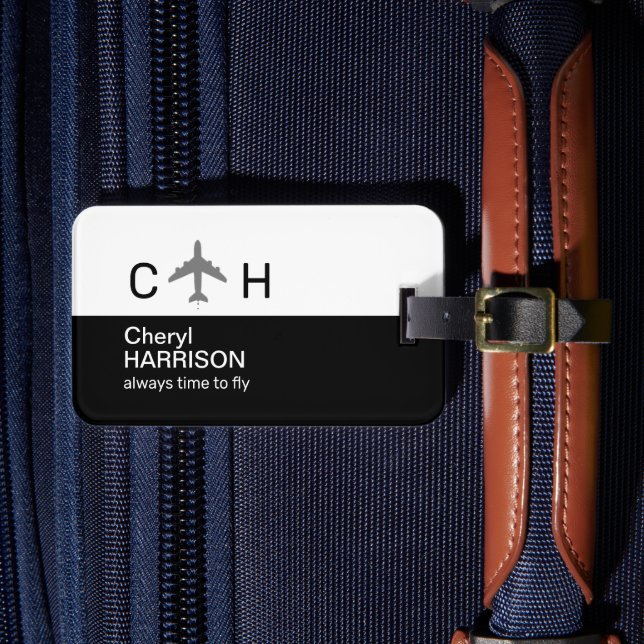 Immer Zeit, um Flugzeug halb schwarz zu fliegen Gepäckanhänger (Vorderseite Insitu 4)