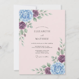 Immergrün-Blumen-Hochzeit Einladung