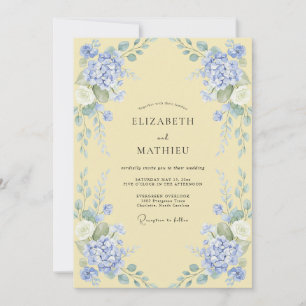 Immergrün-Blumenbogen-Hochzeit Einladung