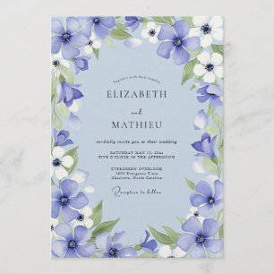 Immergrün-Blüten-Launen Hochzeit Einladung