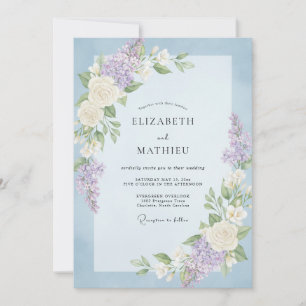 Immergrün Elegante Florale Hochzeit Einladung