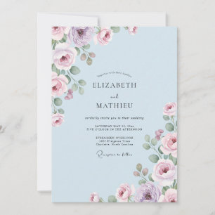 Immergrün-Flora-Hochzeit mit Flüstern Einladung