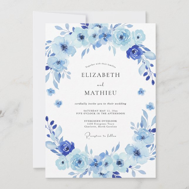 Immergrün Gemalte Blatt-Hochzeit Einladung (Vorderseite)