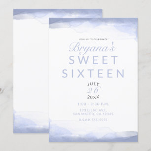 Immergrün Lila Aquarell Modern Schick Sweet 16 Einladung