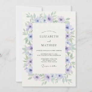 Immergrün-Mint-Kranz-Hochzeit Einladung