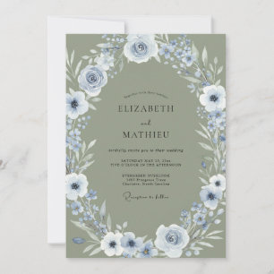 Immergrün-Moos-Kranz-Hochzeit Einladung