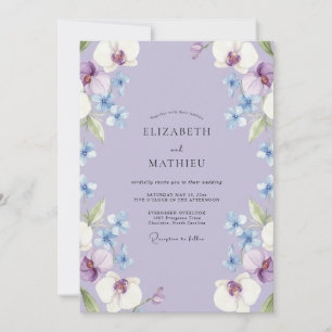 Immergrün-Orchideen-Blüten-Hochzeit Einladung
