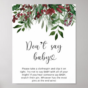 Immergrün Sag nicht Baby. Winter sag nicht Baby Poster