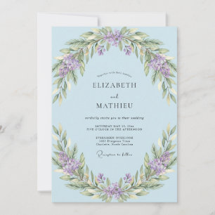Immergrün Serene Blütenhochzeit Einladung