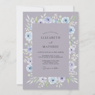 Immergrün-softes-Mauve-Kranz-Hochzeit Einladung