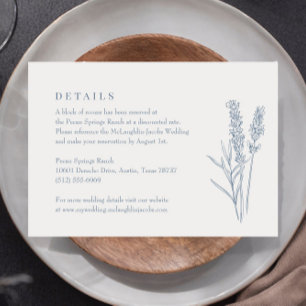 Immergrün-Wildblumen-Hochzeitsdetails-Einlage RSVP Karte