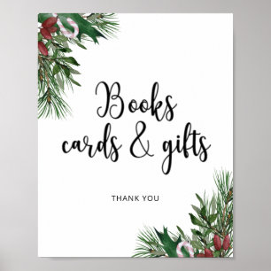 Immergrüne BÜCHER KARTEN UND GESCHENKE Poster