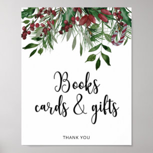 Immergrüne BÜCHER KARTEN UND GESCHENKE Poster