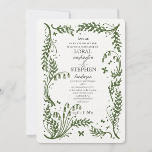 Immergrüne Eleganz Hochzeit Einladung
