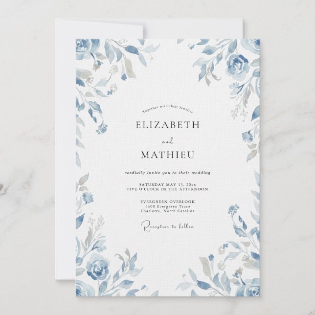 Immergrüne Eukalyptus-Hochzeit Einladung (Vorderseite)