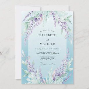 Immergrüne Glyzinien-Hochzeit Einladung