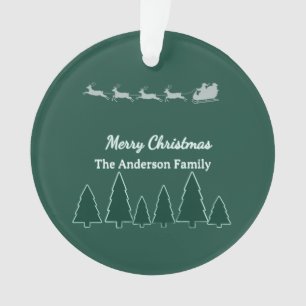 Immergrüne Schlitten-Familien-Rund-Glow Ornament