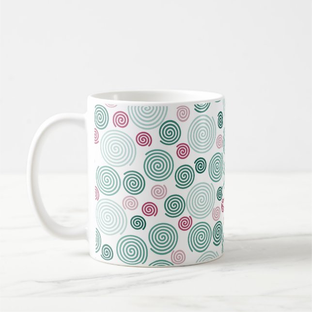 Immergrüne Spirale (Muster) Kaffeetasse (Links)