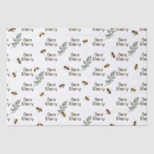 Immergrüne Weihnachts-Tissue-Papier Bee Merry Seidenpapier