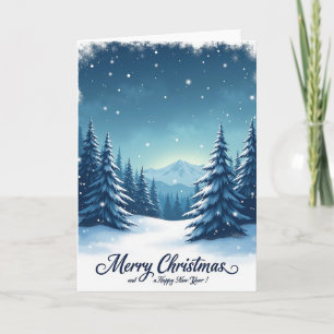 Immergrüne Weihnachtskarte Wald Karte
