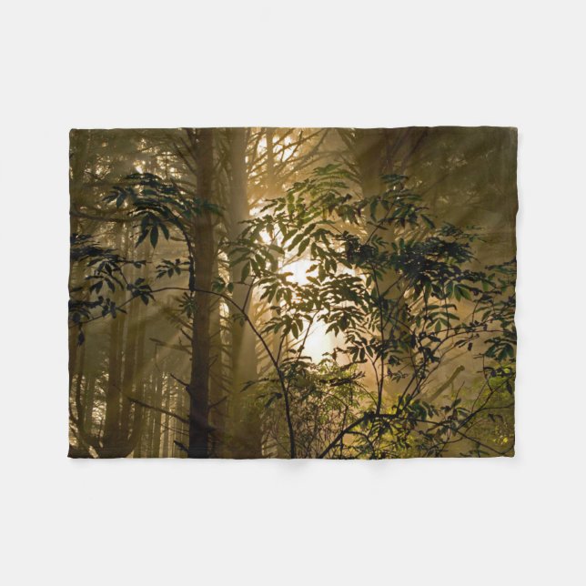 Immergrüner Wald | Oregon-Küste Fleecedecke (Vorderseite (Horizontal))