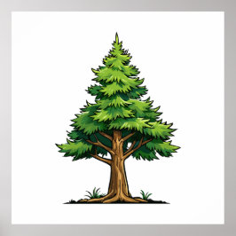 Immergrüner Wald Poster