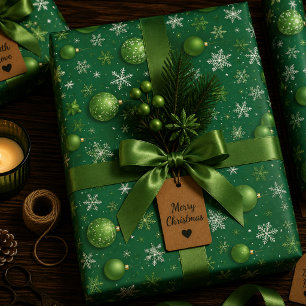 Immergrüner Weihnachtsmann Geschenkpapier Set