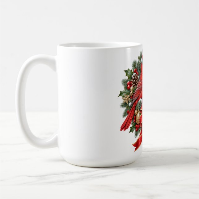 Immergrüner Weihnachtsstern-Winterkranz Kaffeetasse (Links)