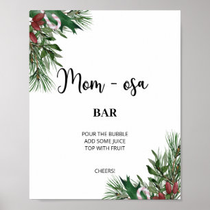 Immergrüner Weihnachtswinter Mon-osa Bar Poster