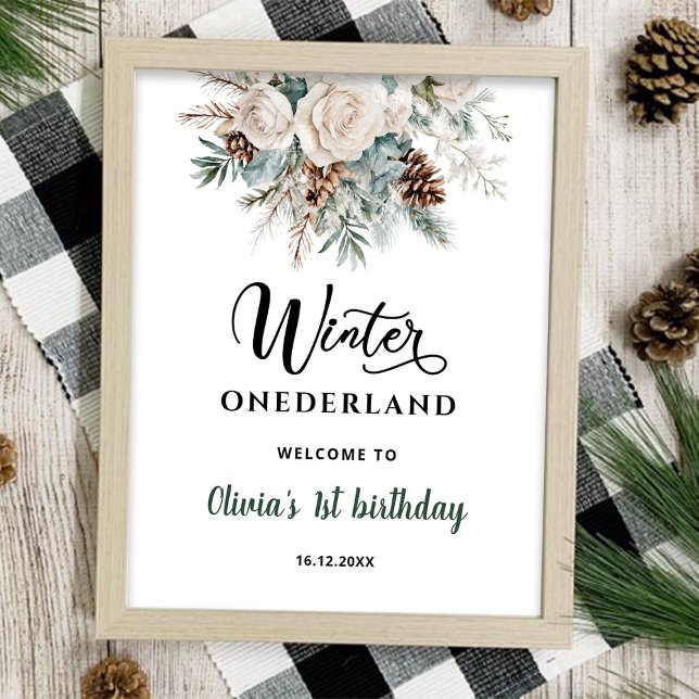 Immergrüner Winter Onederland Erster Geburtstag Poster (Von Creator hochgeladen)