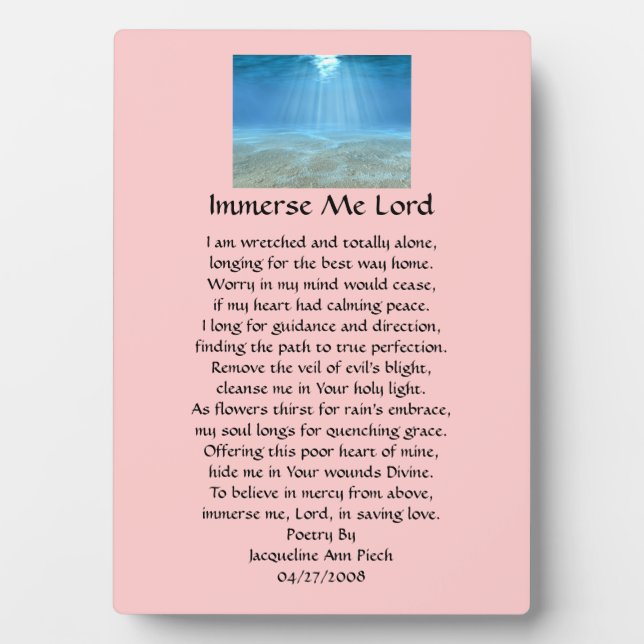 Immerse Me Lord Plaque Fotoplatte (Vorderseite)
