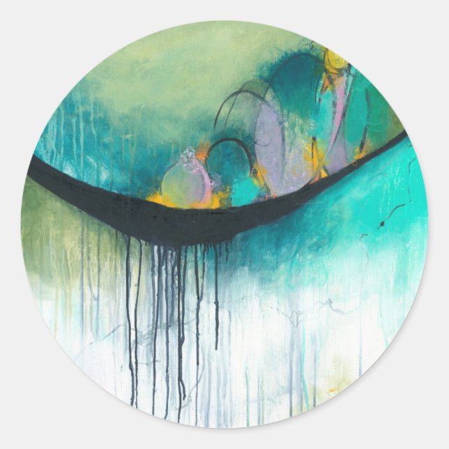 Immerse - Square Abstrakt Expressionismus Art Runder Aufkleber (Vorderseite)