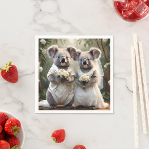 "Immerwährende Gelübde: Eine Koala-Hochzeit in Wei Serviette