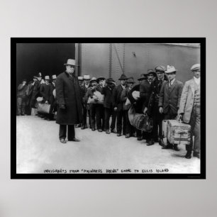 Immigranten, die zu Ellis Island 1911 gehen Poster