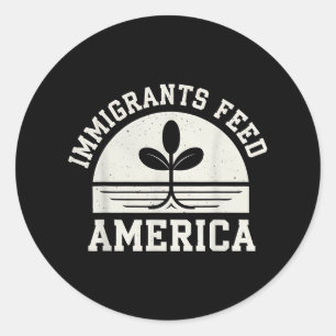 Immigranten Fütterte America Pro Immigrant Politic Runder Aufkleber