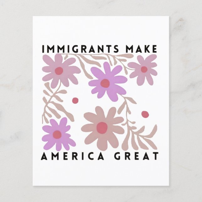 Immigranten machen Amerika zu einem großartigen, f Flyer (Vorne)