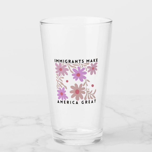 Immigranten machen Amerika zu einem großartigen, f Glas (Vorderseite)