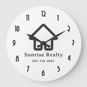 Immobilien-Architektur-Haus-Symbol-Geschäft Große Wanduhr