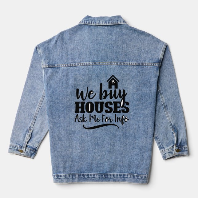 Immobilien, die wir kaufen Häuser Denim Jacket Jeansjacke (Rückseite)